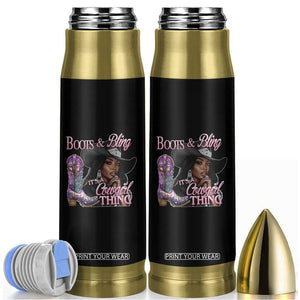 Melanin Cowgirl Bullet Tumbler Boots & Bling its a Cowgirl Thing Black Cowgirl Melanin TS02 Black Print Your Wear