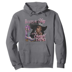 Melanin Cowgirl Hoodie Boots & Bling its a Cowgirl Thing Black Cowgirl Melanin TS02 Charcoal Print Your Wear