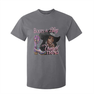 Melanin Cowgirl T Shirt For Kid Boots & Bling its a Cowgirl Thing Black Cowgirl Melanin TS02 Charcoal Print Your Wear