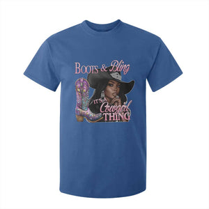 Melanin Cowgirl T Shirt For Kid Boots & Bling its a Cowgirl Thing Black Cowgirl Melanin TS02 Royal Blue Print Your Wear