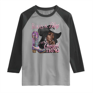 Melanin Cowgirl Raglan Shirt Boots & Bling its a Cowgirl Thing Black Cowgirl Melanin TS02 Sport Gray Black Print Your Wear