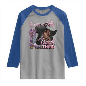 Melanin Cowgirl Raglan Shirt Boots & Bling its a Cowgirl Thing Black Cowgirl Melanin TS02 Sport Gray Royal Print Your Wear