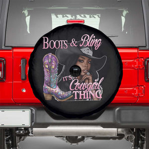 Melanin Cowgirl Spare Tire Cover Boots & Bling its a Cowgirl Thing Black Cowgirl Melanin TS02 Black Print Your Wear