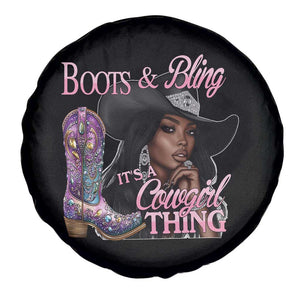 Melanin Cowgirl Spare Tire Cover Boots & Bling its a Cowgirl Thing Black Cowgirl Melanin TS02 Print Your Wear