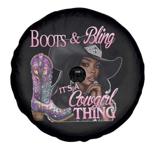Melanin Cowgirl Spare Tire Cover Boots & Bling its a Cowgirl Thing Black Cowgirl Melanin TS02 Print Your Wear