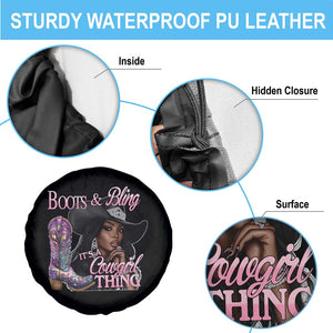 Melanin Cowgirl Spare Tire Cover Boots & Bling its a Cowgirl Thing Black Cowgirl Melanin TS02 Print Your Wear