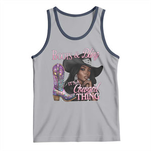 Melanin Cowgirl Tank Top Boots & Bling its a Cowgirl Thing Black Cowgirl Melanin TS02 Athletic Heather Navy Print Your Wear
