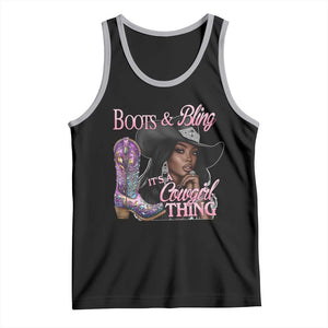Melanin Cowgirl Tank Top Boots & Bling its a Cowgirl Thing Black Cowgirl Melanin TS02 Black Athletic Heather Print Your Wear