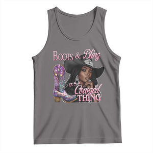 Melanin Cowgirl Tank Top Boots & Bling its a Cowgirl Thing Black Cowgirl Melanin TS02 Deep Heather Print Your Wear