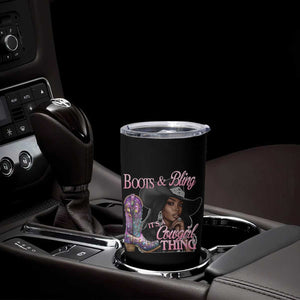 Melanin Cowgirl Tumbler Cup Boots & Bling its a Cowgirl Thing Black Cowgirl Melanin TS02 Print Your Wear