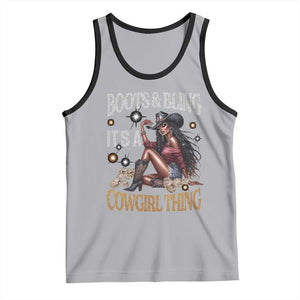Melanin Cowgirl Tank Top Boots & Bling It's A Cowgirl Thing Black History TS02 Athletic Heather Black Print Your Wear