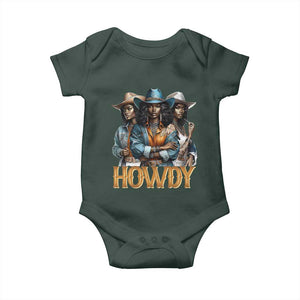 Howdy Melanin Cowgirl Baby Onesie Retro Western Rodeo African American Women Black History TS02 Print Your Wear