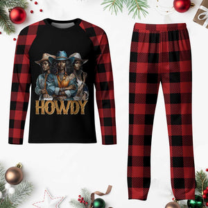 Howdy Melanin Cowgirl Plaid Pajama Set Retro Western Rodeo African American Women Black History TS02 Buffalo Plaid Print Your Wear