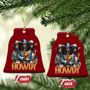 Howdy Melanin Cowgirl Ceramic Ornament Retro Western Rodeo African American Women Black History TS02 Print Your Wear