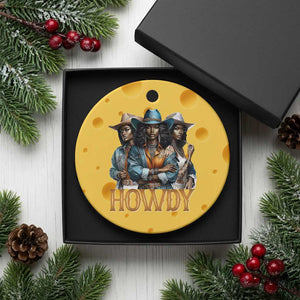 Howdy Melanin Cowgirl Ceramic Ornament Retro Western Rodeo African American Women Black History TS02 1pc Yellow Cheese Print Your Wear
