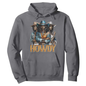Howdy Melanin Cowgirl Hoodie Retro Western Rodeo African American Women Black History TS02 Charcoal Print Your Wear