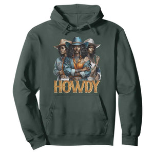 Howdy Melanin Cowgirl Hoodie Retro Western Rodeo African American Women Black History TS02 Dark Forest Green Print Your Wear
