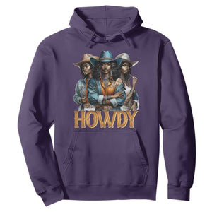 Howdy Melanin Cowgirl Hoodie Retro Western Rodeo African American Women Black History TS02 Purple Print Your Wear