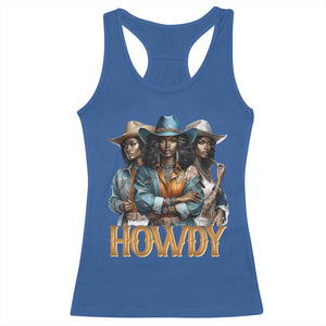 Howdy Melanin Cowgirl Racerback Tank Top Retro Western Rodeo African American Women Black History TS02 Royal Blue Print Your Wear