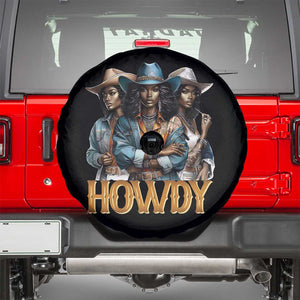 Howdy Melanin Cowgirl Spare Tire Cover Retro Western Rodeo African American Women Black History TS02 Black Print Your Wear