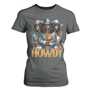 Howdy Melanin Cowgirl T Shirt For Women Retro Western Rodeo African American Women Black History TS02 Dark Heather Print Your Wear