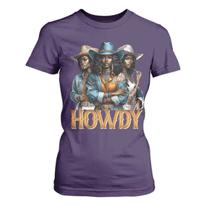 Howdy Melanin Cowgirl T Shirt For Women Retro Western Rodeo African American Women Black History TS02 Purple Print Your Wear