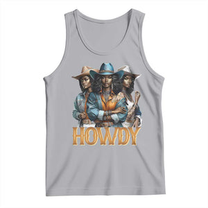 Howdy Melanin Cowgirl Tank Top Retro Western Rodeo African American Women Black History TS02 Athletic Heather Print Your Wear