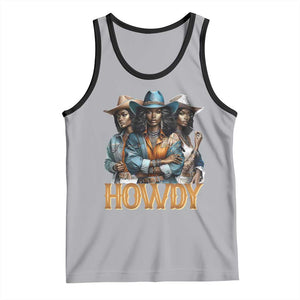 Howdy Melanin Cowgirl Tank Top Retro Western Rodeo African American Women Black History TS02 Athletic Heather Black Print Your Wear