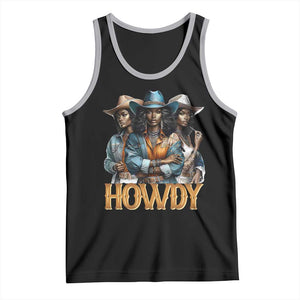 Howdy Melanin Cowgirl Tank Top Retro Western Rodeo African American Women Black History TS02 Black Athletic Heather Print Your Wear