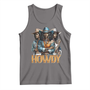 Howdy Melanin Cowgirl Tank Top Retro Western Rodeo African American Women Black History TS02 Deep Heather Print Your Wear