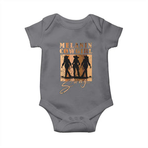 Melanin Cowgirl Swag Baby Onesie African American Cowgirls Black History Pride Retro TS02 Charcoal Print Your Wear
