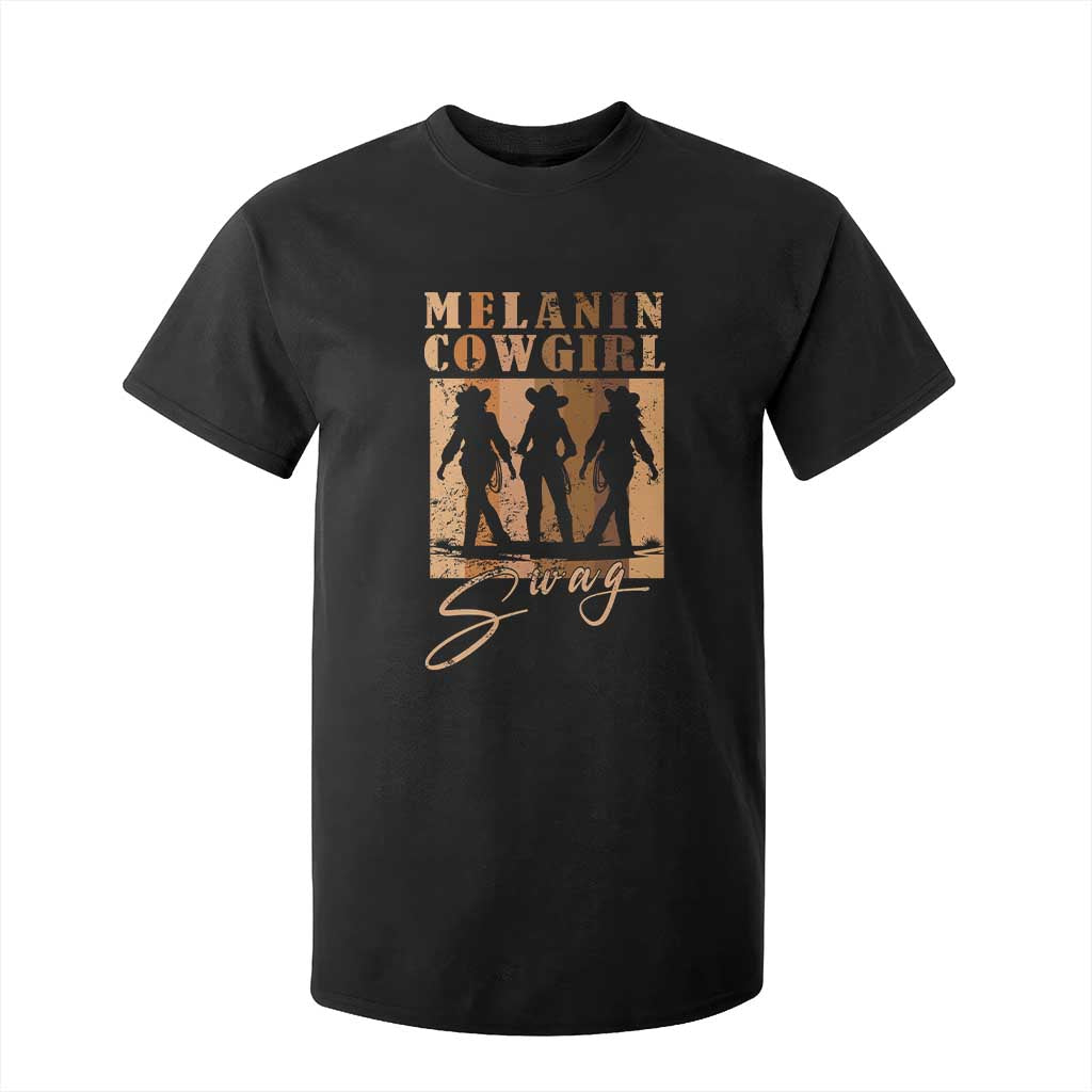 Melanin Cowgirl Swag T Shirt For Kid African American Cowgirls Black History Pride Retro TS02 Black Print Your Wear