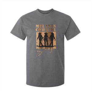 Melanin Cowgirl Swag T Shirt For Kid African American Cowgirls Black History Pride Retro TS02 Charcoal Print Your Wear