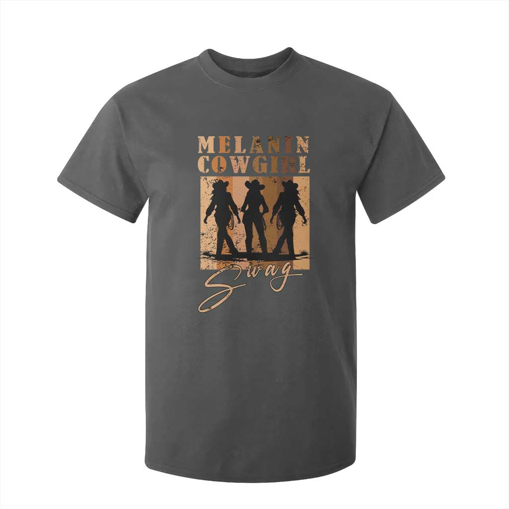 Melanin Cowgirl Swag T Shirt For Kid African American Cowgirls Black History Pride Retro TS02 Dark Heather Print Your Wear