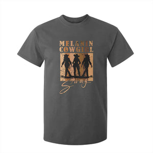 Melanin Cowgirl Swag T Shirt For Kid African American Cowgirls Black History Pride Retro TS02 Dark Heather Print Your Wear