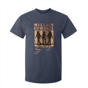 Melanin Cowgirl Swag T Shirt For Kid African American Cowgirls Black History Pride Retro TS02 Navy Print Your Wear
