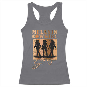 Melanin Cowgirl Swag Racerback Tank Top African American Cowgirls Black History Pride Retro TS02 Charcoal Print Your Wear