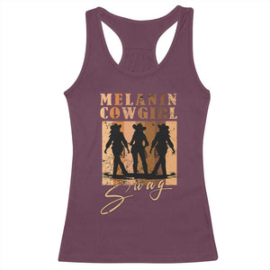 Melanin Cowgirl Swag Racerback Tank Top African American Cowgirls Black History Pride Retro TS02 Maroon Print Your Wear