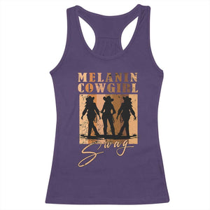 Melanin Cowgirl Swag Racerback Tank Top African American Cowgirls Black History Pride Retro TS02 Purple Print Your Wear