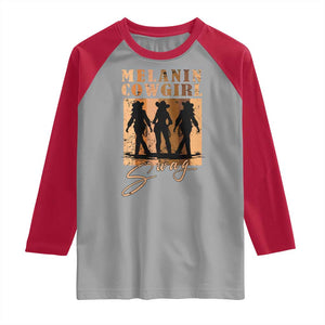 Melanin Cowgirl Swag Raglan Shirt African American Cowgirls Black History Pride Retro TS02 Sport Gray Red Print Your Wear