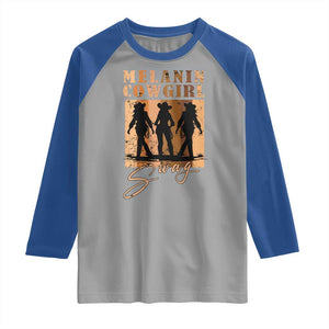 Melanin Cowgirl Swag Raglan Shirt African American Cowgirls Black History Pride Retro TS02 Sport Gray Royal Print Your Wear