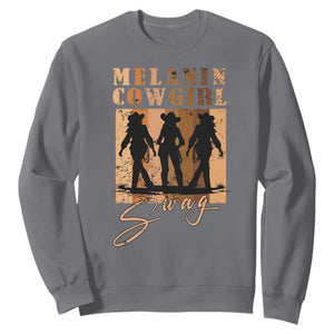 Melanin Cowgirl Swag Sweatshirt African American Cowgirls Black History Pride Retro TS02 Charcoal Print Your Wear