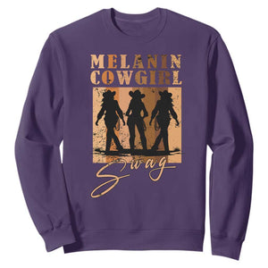 Melanin Cowgirl Swag Sweatshirt African American Cowgirls Black History Pride Retro TS02 Purple Print Your Wear