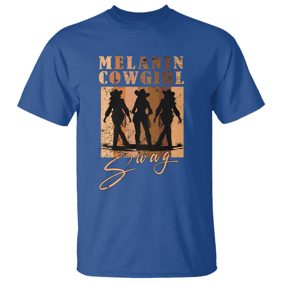 Melanin Cowgirl Swag T Shirt African American Cowgirls Black History Pride Retro TS02 Royal Blue Print Your Wear