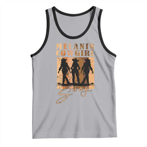 Melanin Cowgirl Swag Tank Top African American Cowgirls Black History Pride Retro TS02 Athletic Heather Black Print Your Wear