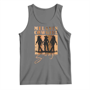 Melanin Cowgirl Swag Tank Top African American Cowgirls Black History Pride Retro TS02 Black Heather Print Your Wear