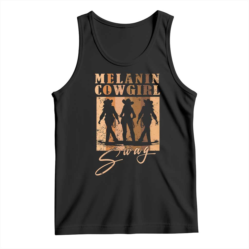 Melanin Cowgirl Swag Tank Top African American Cowgirls Black History Pride Retro TS02 Black Print Your Wear
