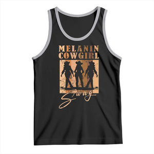 Melanin Cowgirl Swag Tank Top African American Cowgirls Black History Pride Retro TS02 Black Athletic Heather Print Your Wear