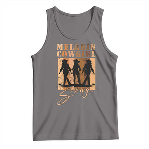 Melanin Cowgirl Swag Tank Top African American Cowgirls Black History Pride Retro TS02 Deep Heather Print Your Wear