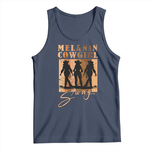 Melanin Cowgirl Swag Tank Top African American Cowgirls Black History Pride Retro TS02 Navy Print Your Wear